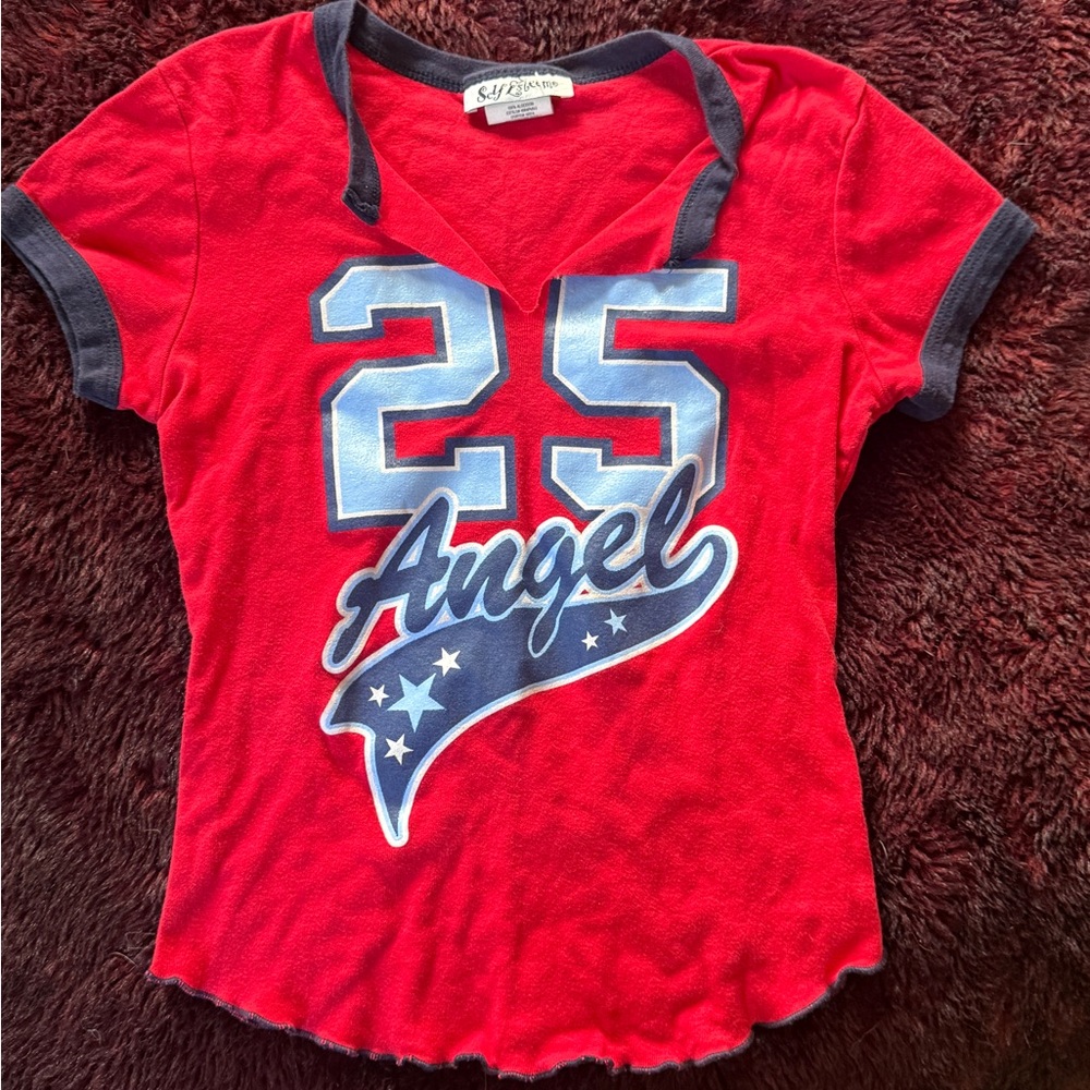Self Esteem Red Baby Tee